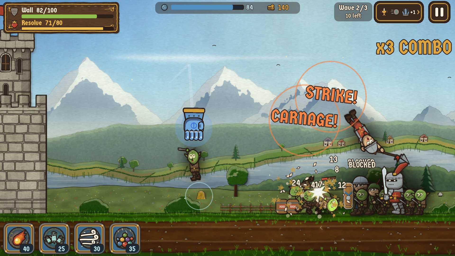 Gameplay screenshot — grab and fling mechanics
